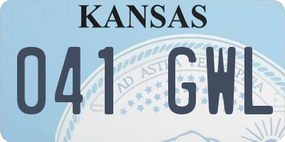 KS license plate 041GWL