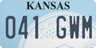 KS license plate 041GWM