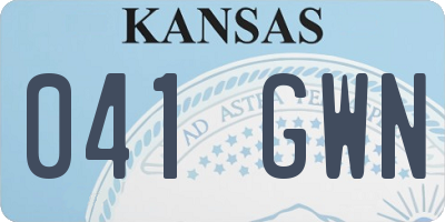 KS license plate 041GWN