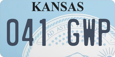 KS license plate 041GWP