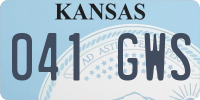 KS license plate 041GWS