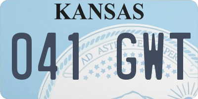 KS license plate 041GWT