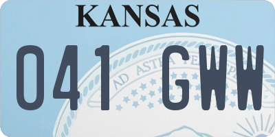 KS license plate 041GWW