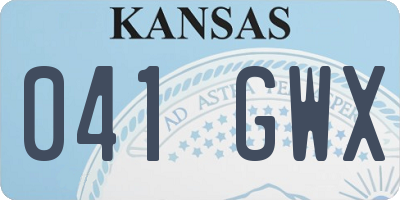 KS license plate 041GWX