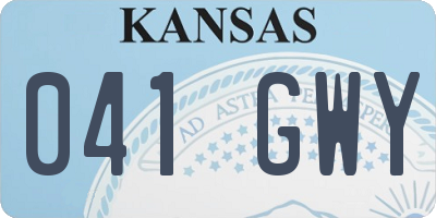 KS license plate 041GWY
