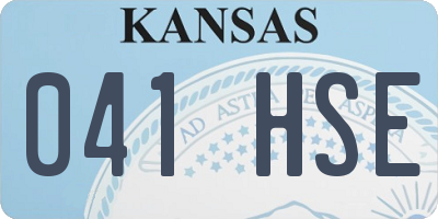 KS license plate 041HSE
