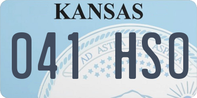 KS license plate 041HSO