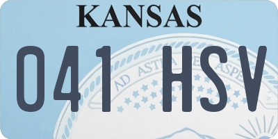 KS license plate 041HSV