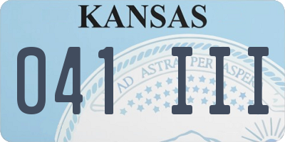 KS license plate 041III