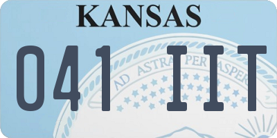 KS license plate 041IIT