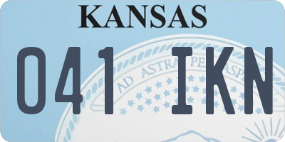 KS license plate 041IKN