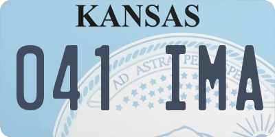KS license plate 041IMA