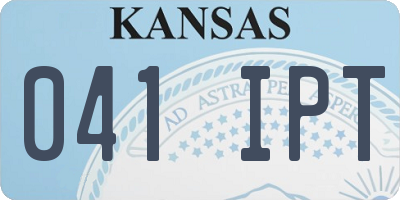 KS license plate 041IPT