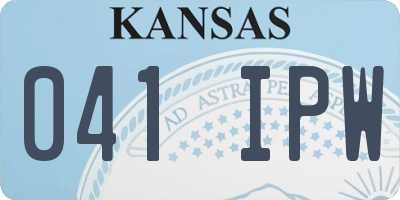 KS license plate 041IPW