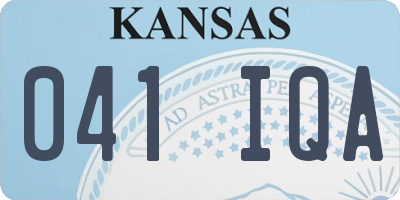 KS license plate 041IQA