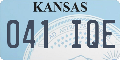KS license plate 041IQE
