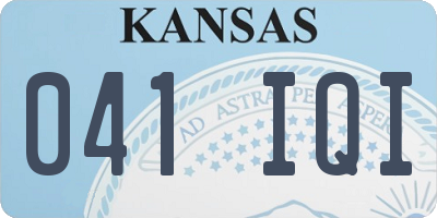 KS license plate 041IQI