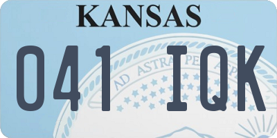 KS license plate 041IQK