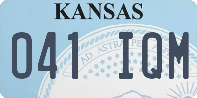 KS license plate 041IQM