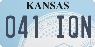 KS license plate 041IQN
