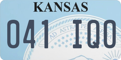 KS license plate 041IQO