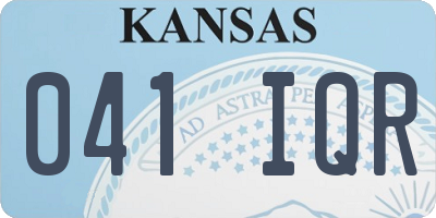 KS license plate 041IQR
