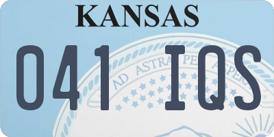 KS license plate 041IQS
