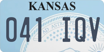 KS license plate 041IQV