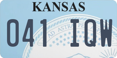 KS license plate 041IQW
