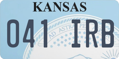 KS license plate 041IRB