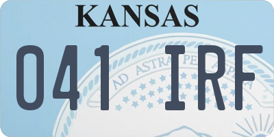 KS license plate 041IRF