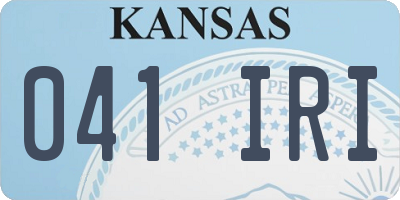 KS license plate 041IRI