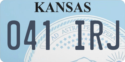 KS license plate 041IRJ