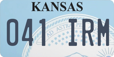 KS license plate 041IRM