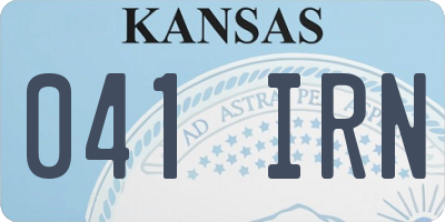 KS license plate 041IRN