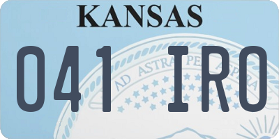 KS license plate 041IRO