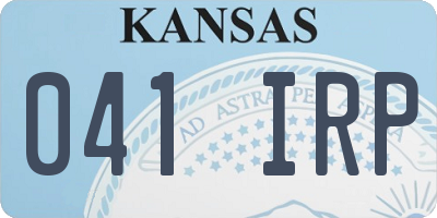 KS license plate 041IRP
