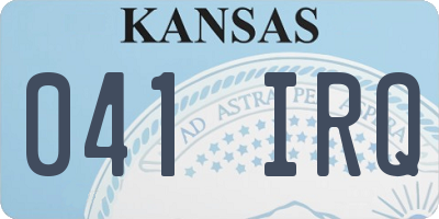 KS license plate 041IRQ