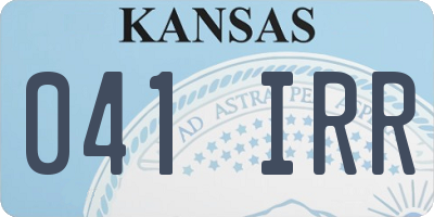 KS license plate 041IRR