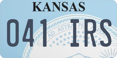 KS license plate 041IRS