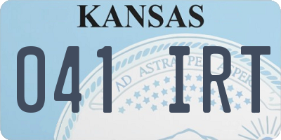 KS license plate 041IRT