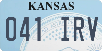 KS license plate 041IRV