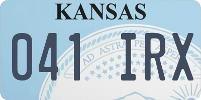 KS license plate 041IRX