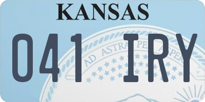 KS license plate 041IRY