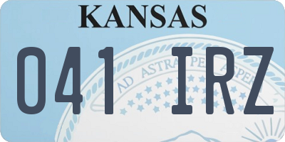 KS license plate 041IRZ
