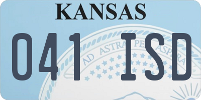 KS license plate 041ISD