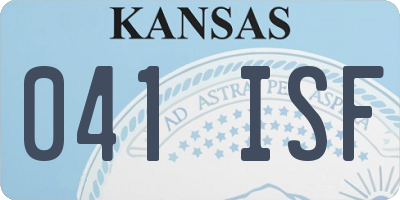 KS license plate 041ISF