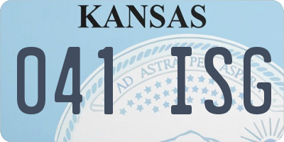 KS license plate 041ISG