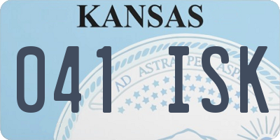 KS license plate 041ISK