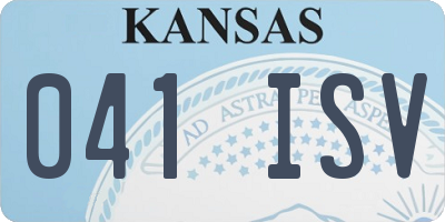 KS license plate 041ISV